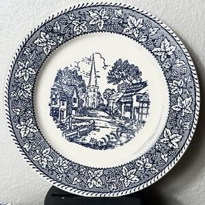 Vtg Stratwood Collection Shakespeare Country Blue 7.5" Salad Plates Set 6 *READ